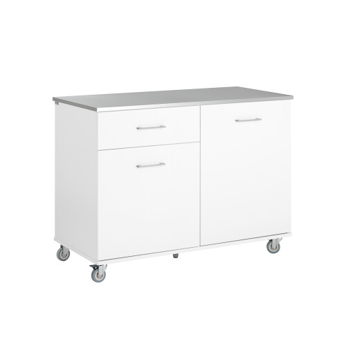 SoBuy White Kitchen Island Trolley on Wheels