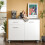 SoBuy White Kitchen Island Trolley on Wheels 14