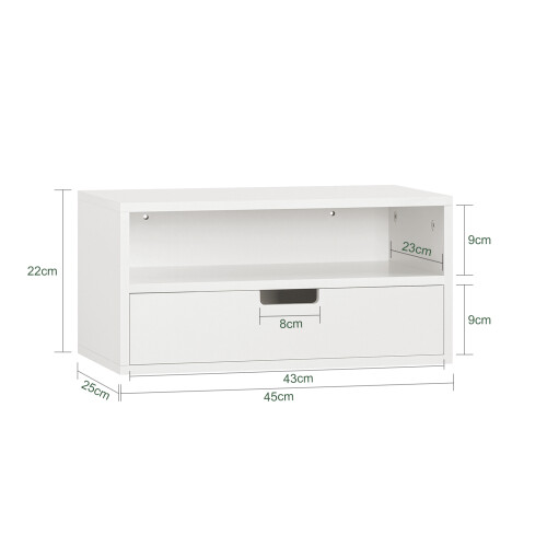 SoBuy White Floating Nightstand, Wall-Mounted Bedside Table 2
