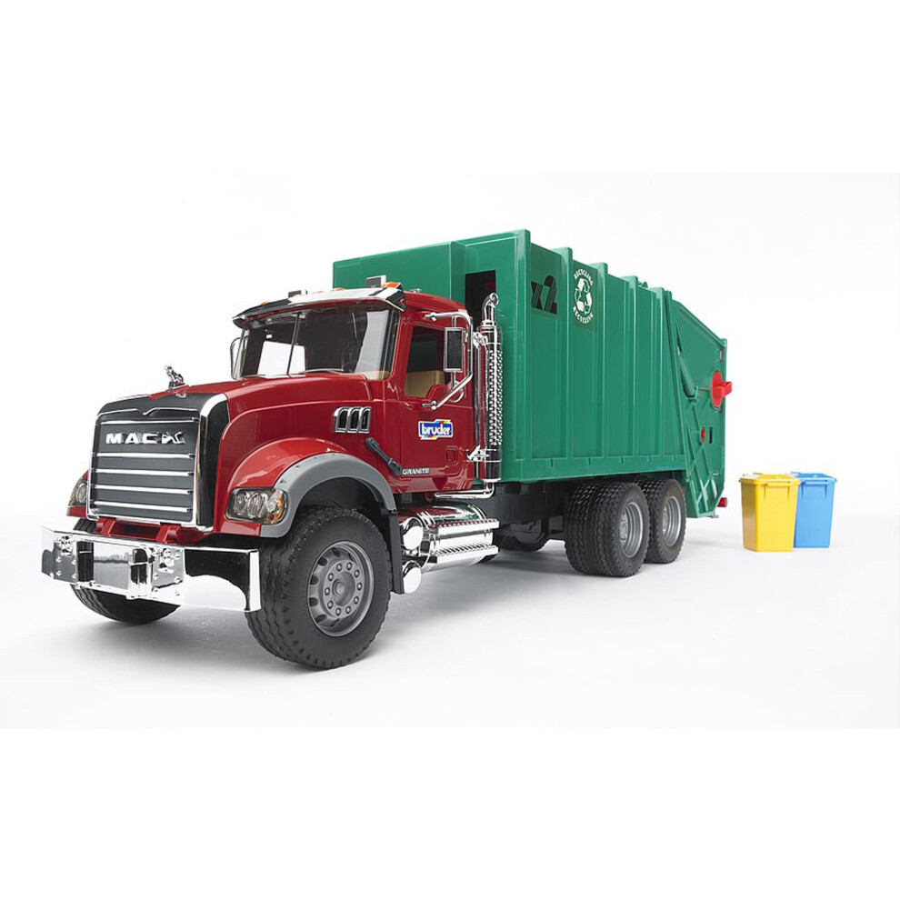 Bruder Mack Granite Garbage Truck (Ruby -Green) Red/Green