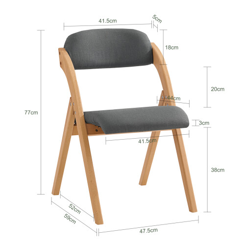 SoBuy Folding Chair Dark Grey, Padded & Compact 2