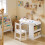SoBuy Set Tavolo e Sedia Bambini Bianco per Disegno 12