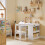 SoBuy Set Tavolo e Sedia Bambini Bianco per Disegno 2