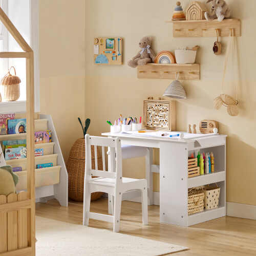 SoBuy Set Tavolo e Sedia Bambini Bianco per Disegno 1
