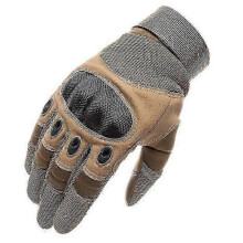 (Khaki, L) Men's Outdoor Sports Touch Screen Mountaineering Training Non-slip Gloves