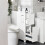 SoBuy Armoire WC Compacte avec Roulettes Blanc 16