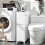 SoBuy Armoire WC Compacte avec Roulettes Blanc 15