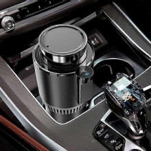 (BLACK) Heated Car Mug Two In One Car Electric Kettle