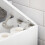 SoBuy Armoire WC Compacte avec Roulettes Blanc 13