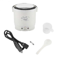 12v 100w 1l Electric Portable Multifunctional Rice Cooker Food Steamer for Cars (white)