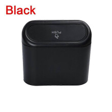 (Black) Hanging Car Trash Can Storage Box  Vehicle Garbage Dust Case Auto Interior Accessories for Car Square Pressing Trash Bin