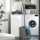 SoBuy White Laundry Storage Cabinet with Basket 14