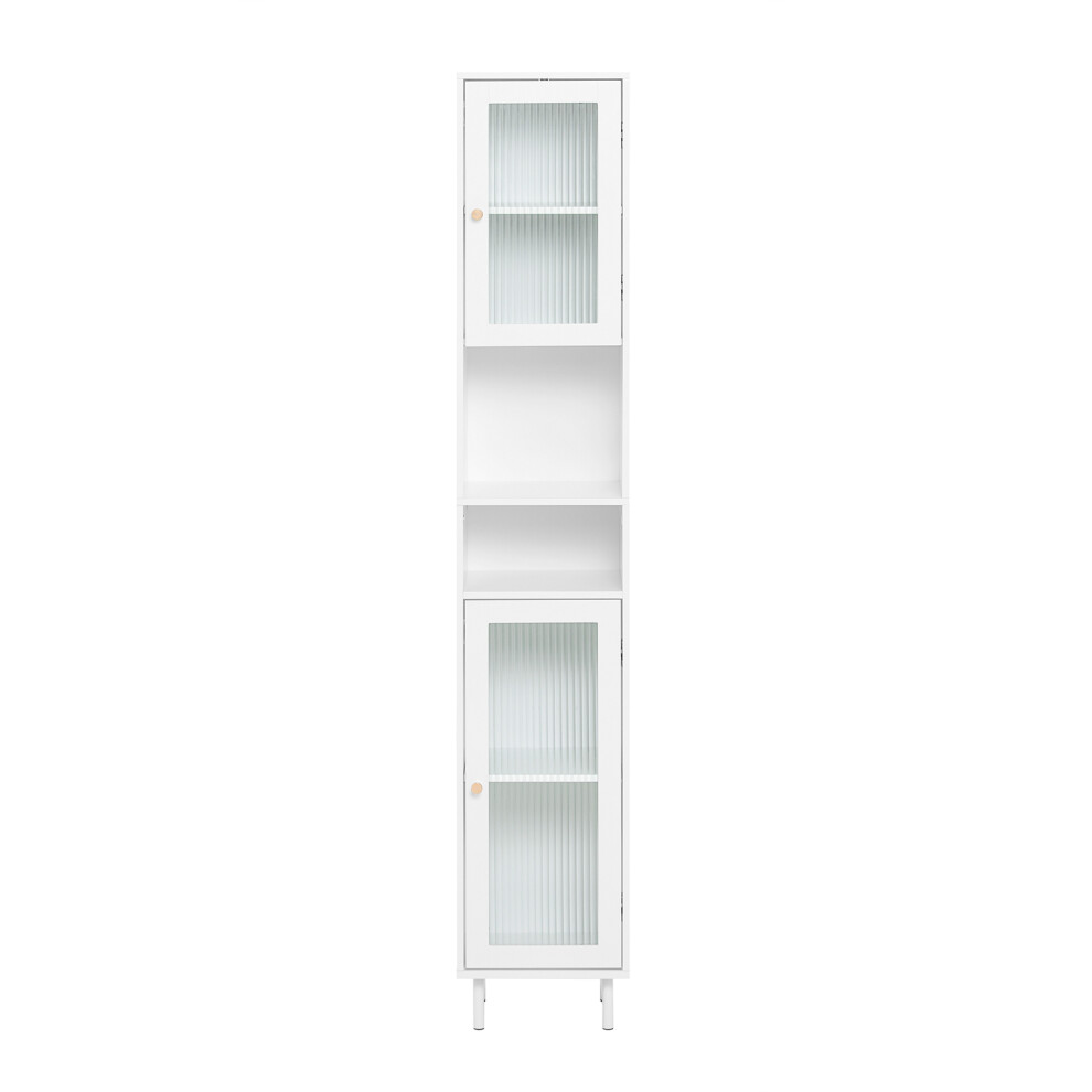 SoBuy Meuble Colonne Salle de Bain Étagère avec Portes Verre