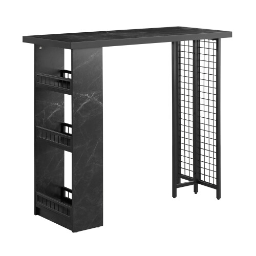 SoBuy Τραπέζι Μπαρ Μαύρο 120x50x105cm με Αποθηκευτικό χώρο