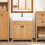 SoBuy Ντουλάπι Μπάνιου BZR98-N Φυσικό Ξύλο 60x35x60cm 8