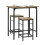 SoBuy Bartisch-Set OGT10-PF, 3-teilig, Braun 16