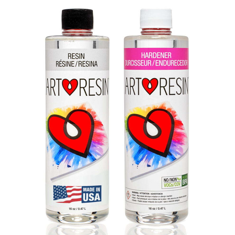 Artresin - Epoxy Resin - Clear - Non-Toxic - 32 Oz (16 Oz Resin + 16 Oz Hardener) (946 Ml) 627843413806
