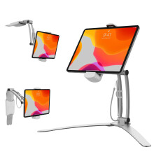 Monte tablet 3 in 1 - base di supporto multiuso CTA per tutti i tablet per iPad 7-13 """" - realizzato per il supporto a parete - Under Gabinet & Desk