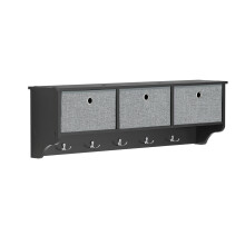 SoBuy Wandgarderobe FRG282-SCH mit 3 Boxen