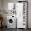 SoBuy Ντουλάπι Μπάνιου BZR104-W Λευκό 60x37x171 εκ. 2