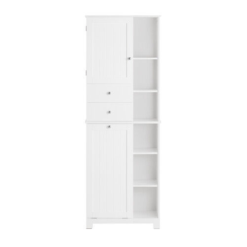 SoBuy Ντουλάπι Μπάνιου BZR104-W Λευκό 60x37x171 εκ.