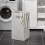 SoBuy Ντουλάπι Μπάνιου BZR104-W Λευκό 60x37x171 εκ. 4