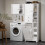 SoBuy Ντουλάπι Μπάνιου BZR104-W Λευκό 60x37x171 εκ. 12