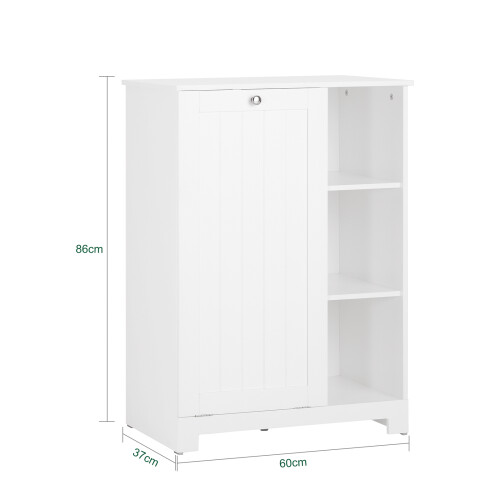 SoBuy Ντουλάπι Μπάνιου Λευκό 60x37x86cm με Κρεμάστρα 2