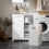 SoBuy Ντουλάπι Μπάνιου Λευκό 60x37x86cm με Κρεμάστρα 15