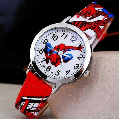 (Red)Kids Boys Spiderman Quartz Watch Wristwatch 1
