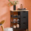 SoBuy Καρότσι Κουζίνας 3 Συρτάρια Μαύρο 67x37x84.5cm 11