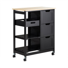 Comodă SoBuy, 3 sertare cu coș, 67x37x84.5cm, Negru