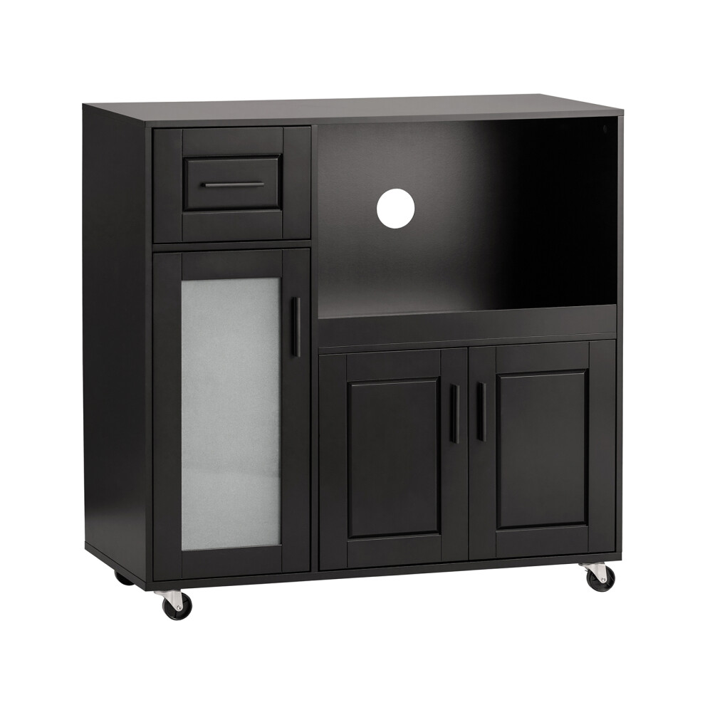 SoBuy Kitchen Trolley Microwave Storage Black
