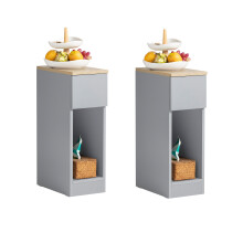 SoBuy Criado-Mudo Duplo Pequeno com Gaveta FBT111-HG