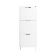 Dulap Pantofi SoBuy Alb, 3 Uși, 6 Rafturi, 50x19x129cm