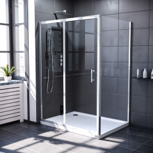 Nes Home 1100 x 1000mm Shower Enclosure Sliding Door & Side Panel Chrome