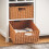 SoBuy Νησί Κουζίνας KNL05-W Λευκό 120x56x90cm με 2 Καλαθιά 8