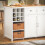 SoBuy Νησί Κουζίνας KNL05-W Λευκό 120x56x90cm με 2 Καλαθιά 5