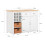 SoBuy Νησί Κουζίνας KNL05-W Λευκό 120x56x90cm με 2 Καλαθιά 3