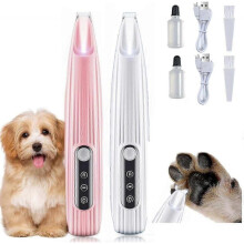 (pink) New Dog Paw Trimmer With Led Light Fully Waterproof Pet Hair Trimmer With Led Display Dog Clippers For Grooming 18mm Widen Blade