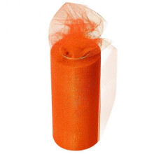 (Orange) 22m Elastic Tulle Mesh Table Skirt Tablecloth Diy Craft Wedding Party Decor