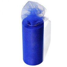 (RoyalBlue) 22m Elastic Tulle Mesh Table Skirt Tablecloth Diy Craft Wedding Party Decor