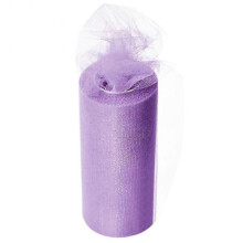 (PurplePink) 22m Elastic Tulle Mesh Table Skirt Tablecloth Diy Craft Wedding Party Decor