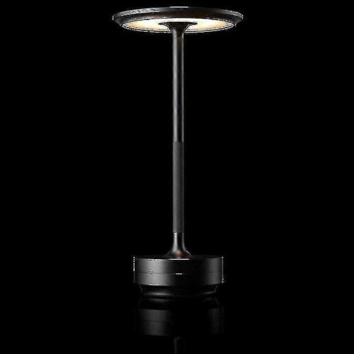 (black) Cordless Table Lamp Dimmable Waterproof Metal Usb Rechargeable Table Lamps -1pcs 2