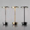 (silver) Cordless Table Lamp Dimmable Waterproof Metal Usb Rechargeable Table Lamps -1pcs 1