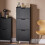 SoBuy Ντουλάπι Παπουτσιών Μαύρο 50x19x129 εκ. 10
