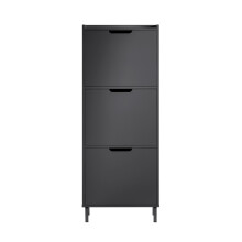 Dulap pantofi SoBuy, negru, 129 cm, 3 uși, 6 rafturi