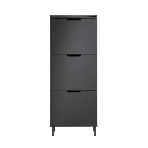 SoBuy Ντουλάπι Παπουτσιών Μαύρο 50x19x129 εκ.