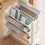 Movable Bookshelf White 3 Layers Large Capacity 10