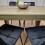 Rustic Effect Dining Table Set with 4 Black Velvet Chairs 6